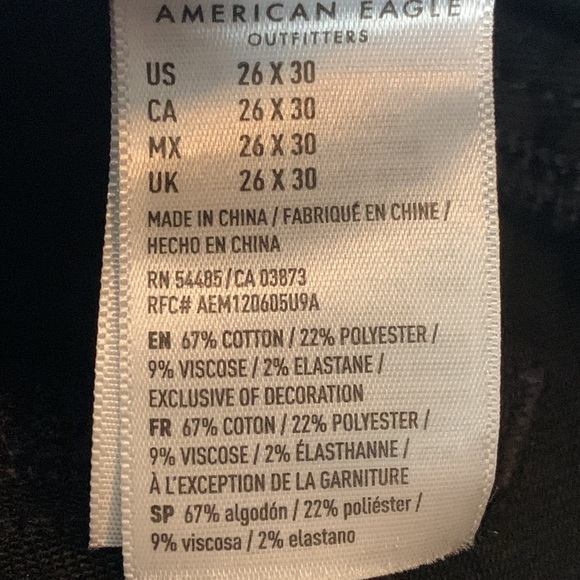 American Eagle Women Black Ne(X)T Level Skinny Jean (26x30) - Picture 6 of 6